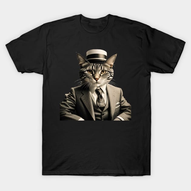 Vintage 1940s Mobster Cat T-Shirt by RetroSalt